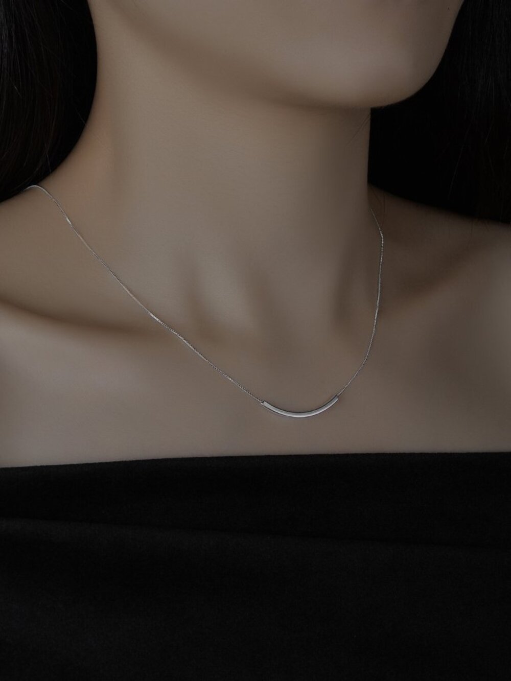 Dainty Silver Bar Pendant Necklace – Minimalist Layering Jewelry